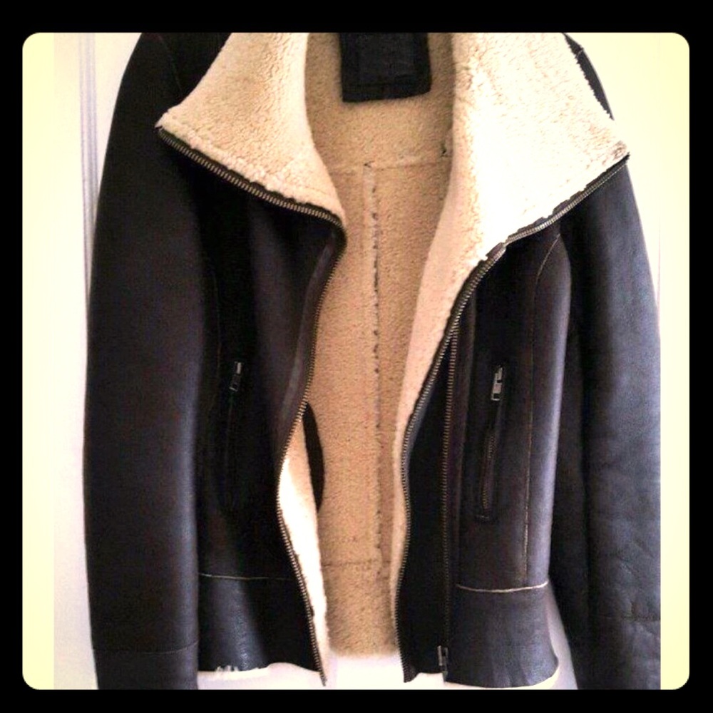 All Saints Sherling Leather Jacket: Never Worn